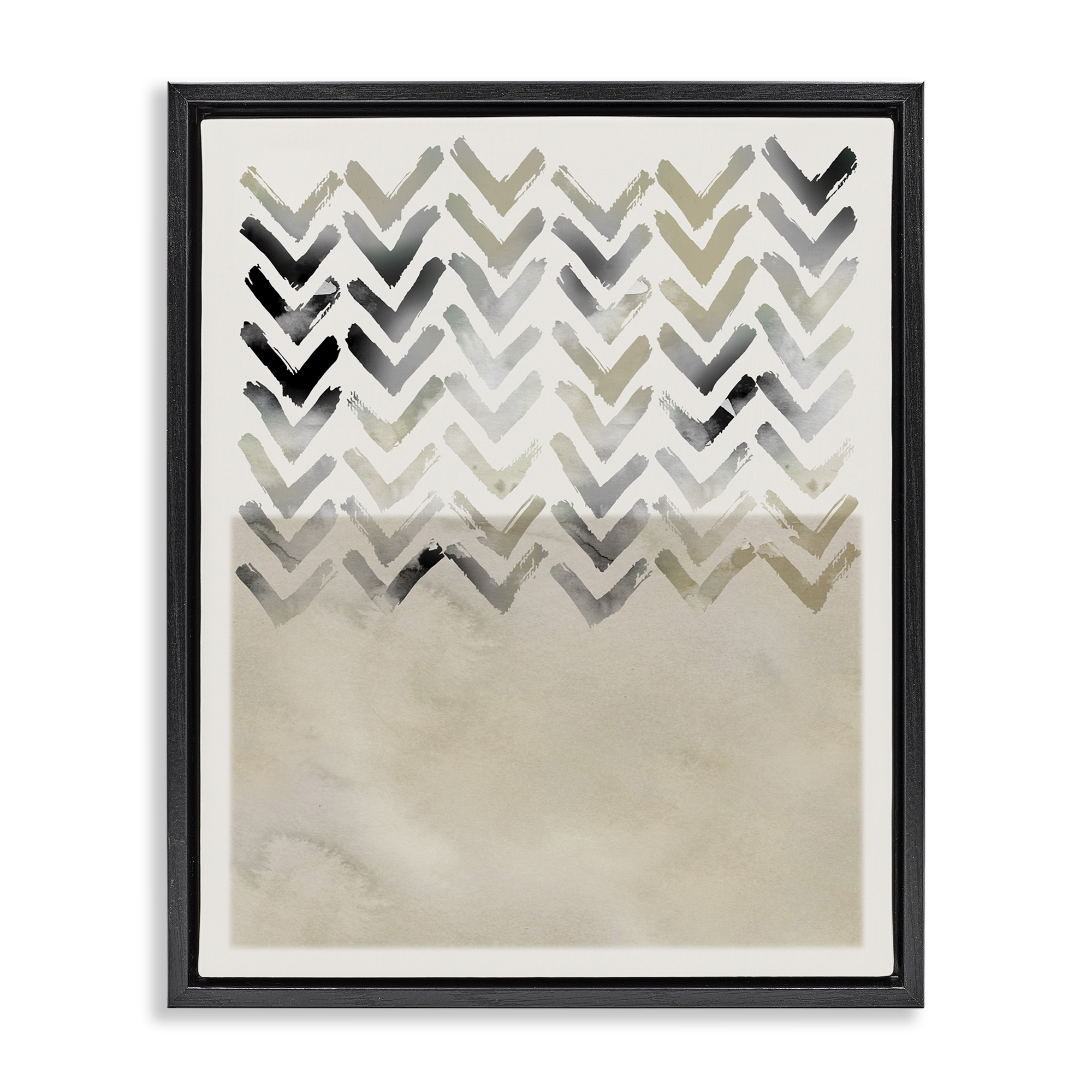 Stupell Industries Boho Arrow Pattern Abstract Painting Black Floater Framed Canvas Art Print Wall Art, 17 x 21