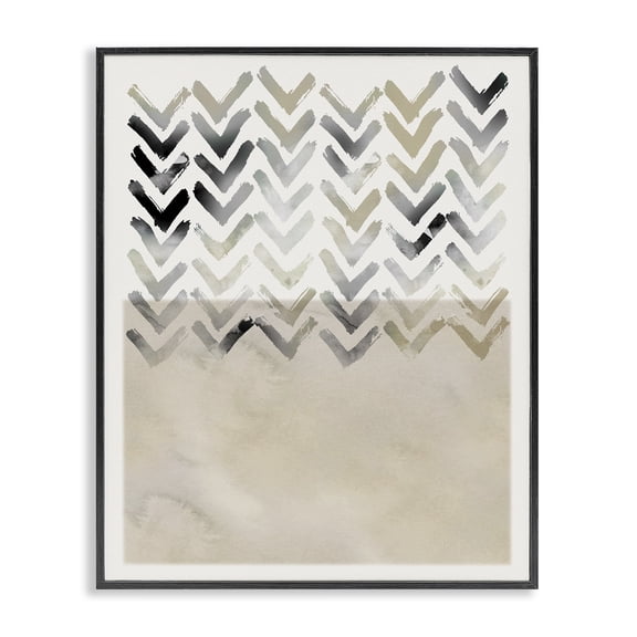 Stupell Industries Boho Arrow Pattern Abstract Painting Black Framed Art Print Wall Art, 16 x 20