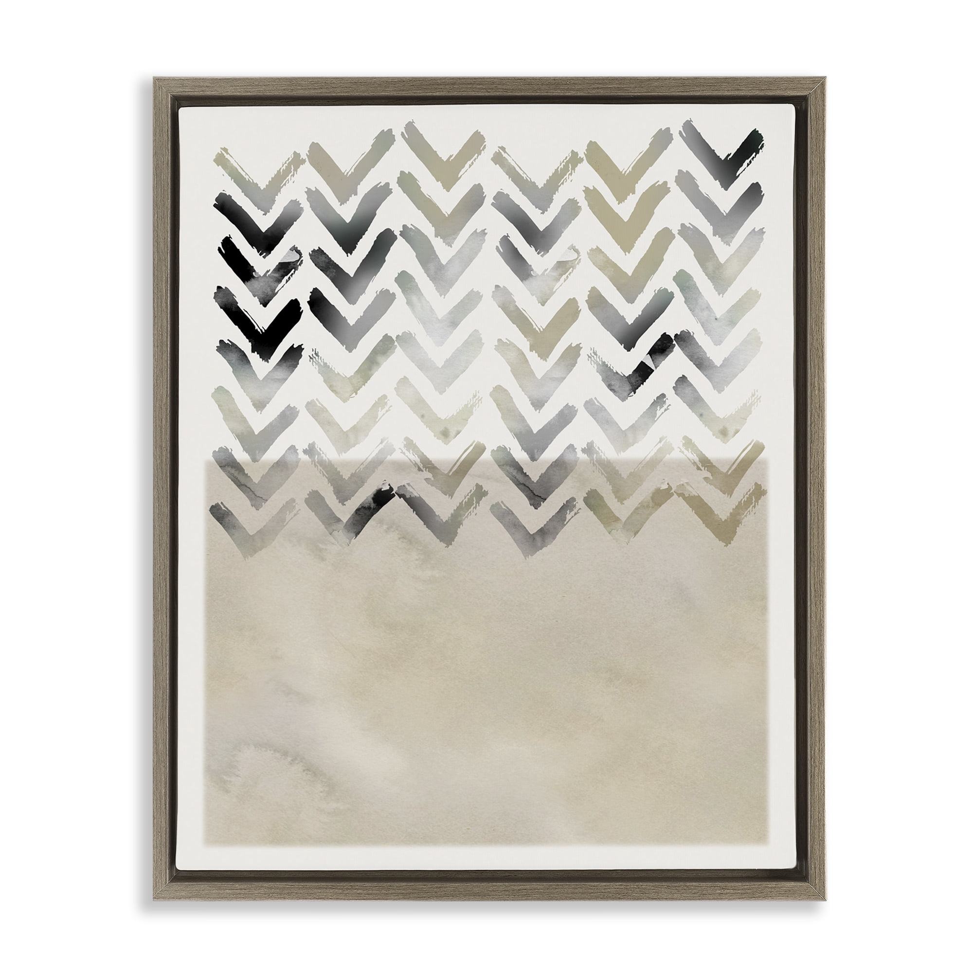 Stupell Industries Boho Arrow Pattern Abstract Painting Brown Floater Framed Canvas Art Print Wall Art, 17 x 21