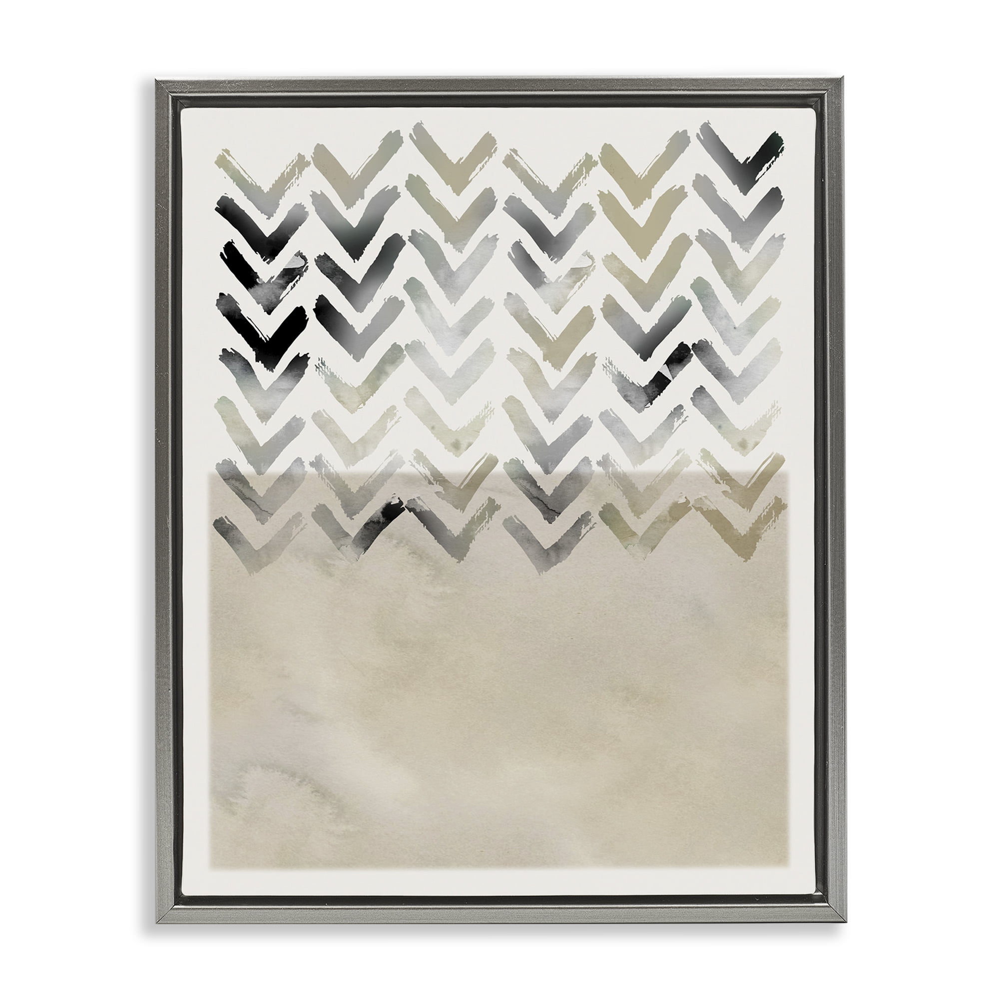 Stupell Industries Boho Arrow Pattern Abstract Painting Gray Floater Framed Canvas Art Print Wall Art, 17 x 21