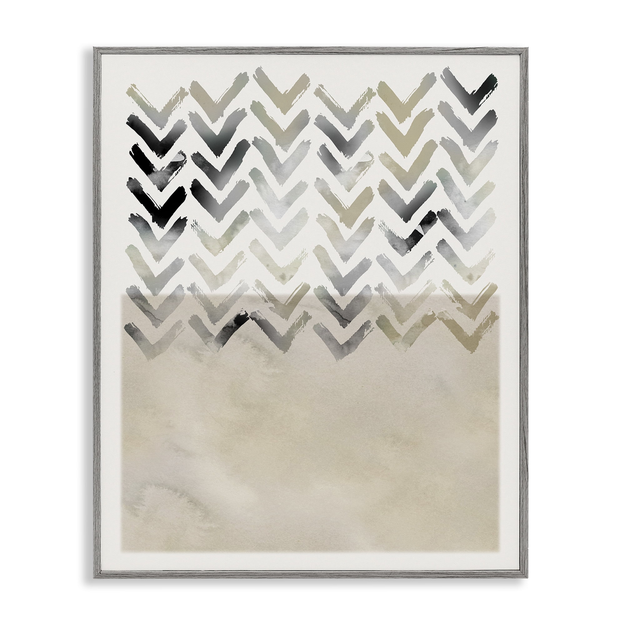 Stupell Industries Boho Arrow Pattern Abstract Painting Gray Framed Art Print Wall Art, 16 x 20