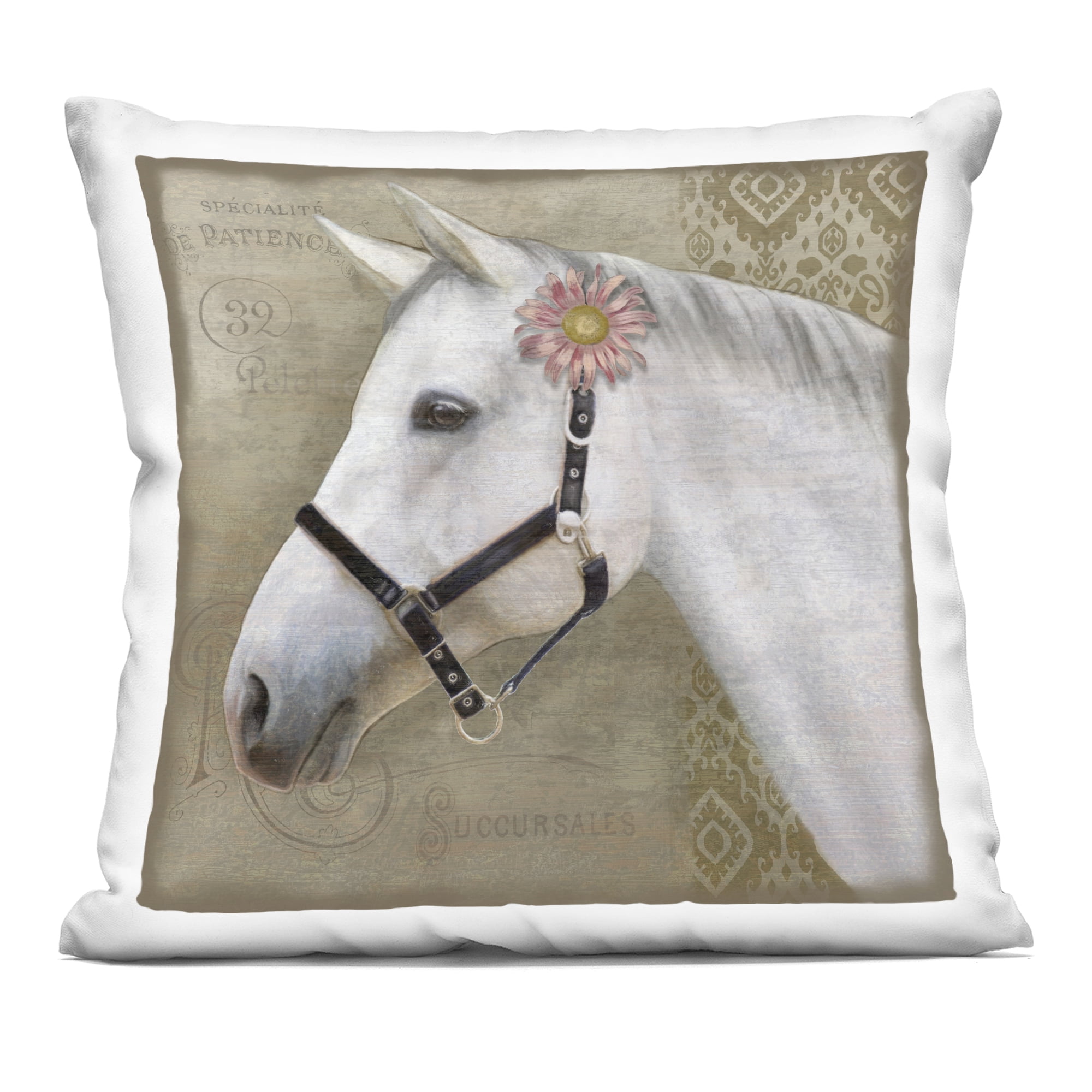 Stupell Industries Boho Barnyard Horse Decorative Printed Throw Pillow, design by Suzanne Nicoll, 18 x 7 x 18