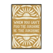 Stupell Industries Boho Be The Sunshine Text & Numbers Painting Black Framed Art Print Wall Art, 12 x 18