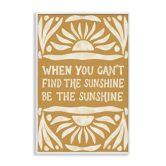 Stupell Industries Boho Be The Sunshine Text & Numbers Painting White Framed Art Print Wall Art, 16 x 24