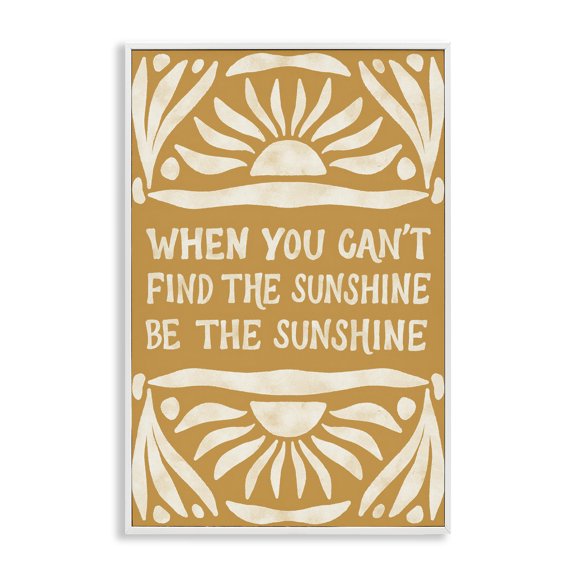 Stupell Industries Boho Be The Sunshine Text & Numbers Painting White Framed Art Print Wall Art, 20 x 30