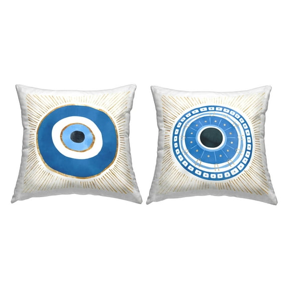 Stupell Industries Boho Blue Evil Eye Spiritual Symbol Design by Ziwei Li Throw Pillow (set of 2)