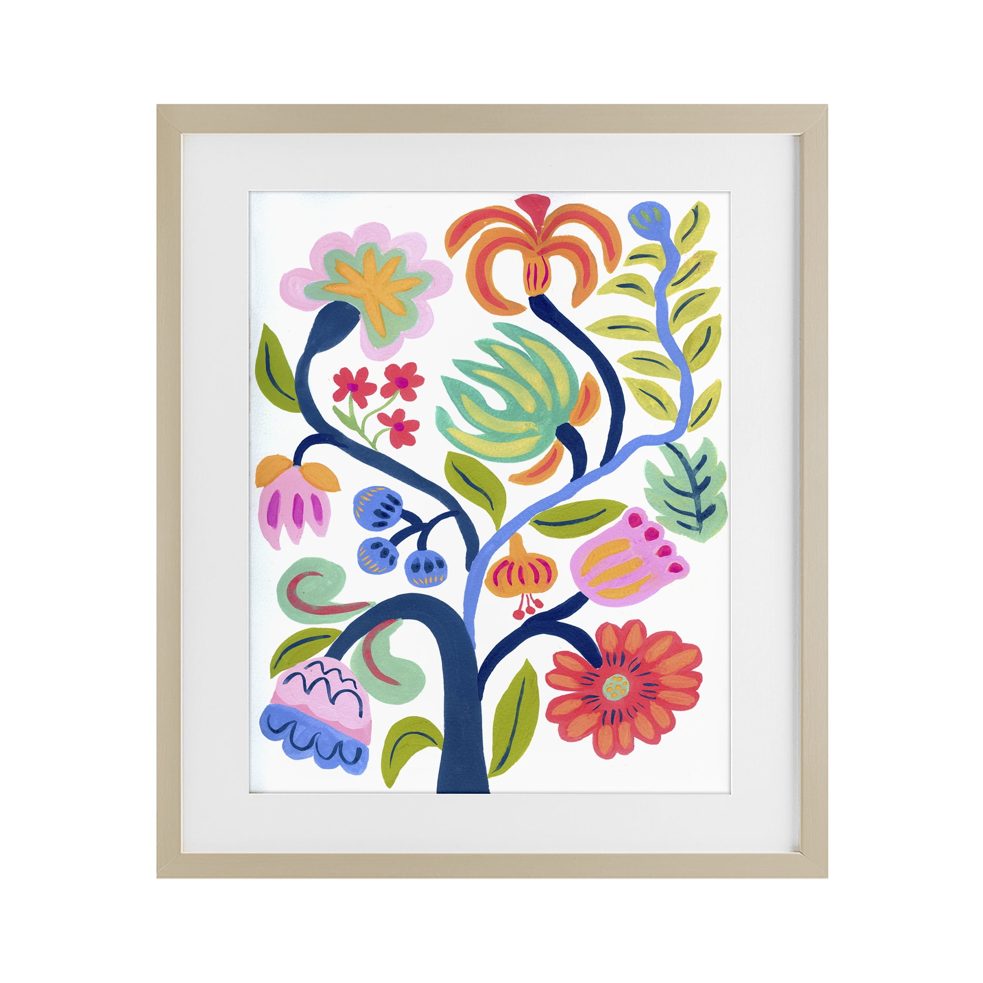 Stupell Industries Boho Blue Tree Birch Framed Print Under Glass, design by Suzanne Allard