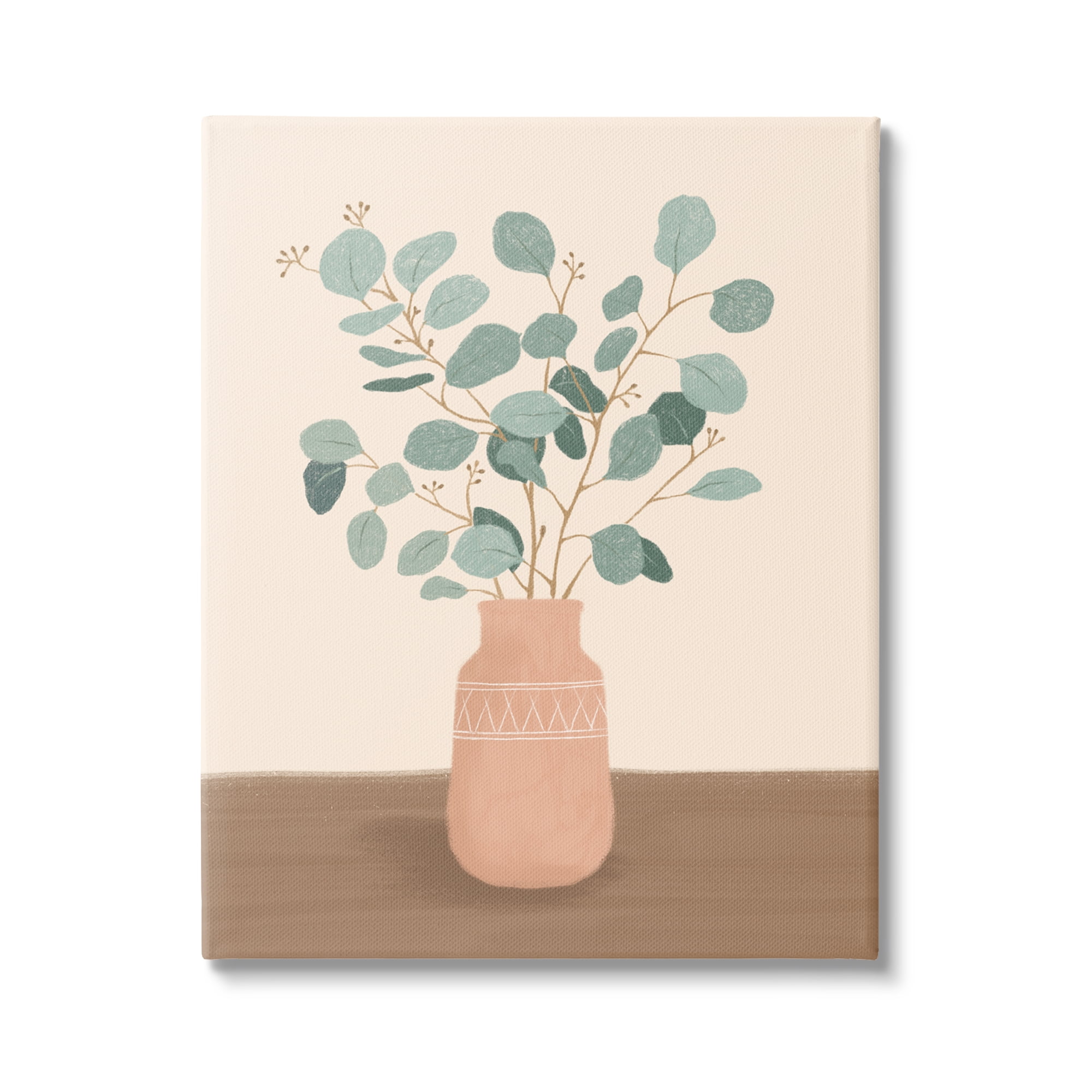 Stupell Industries Boho Botanical Leaf Branches Southwestern Geometric Vase,30 x 40, Design by Nancy McKenzie