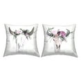 thumbnail image 1 of Stupell Industries Boho Cattle Skull Floral Garlands Square Decorative Printed Throw Pillow, 18 x 18, Set of 2, 1 of 6