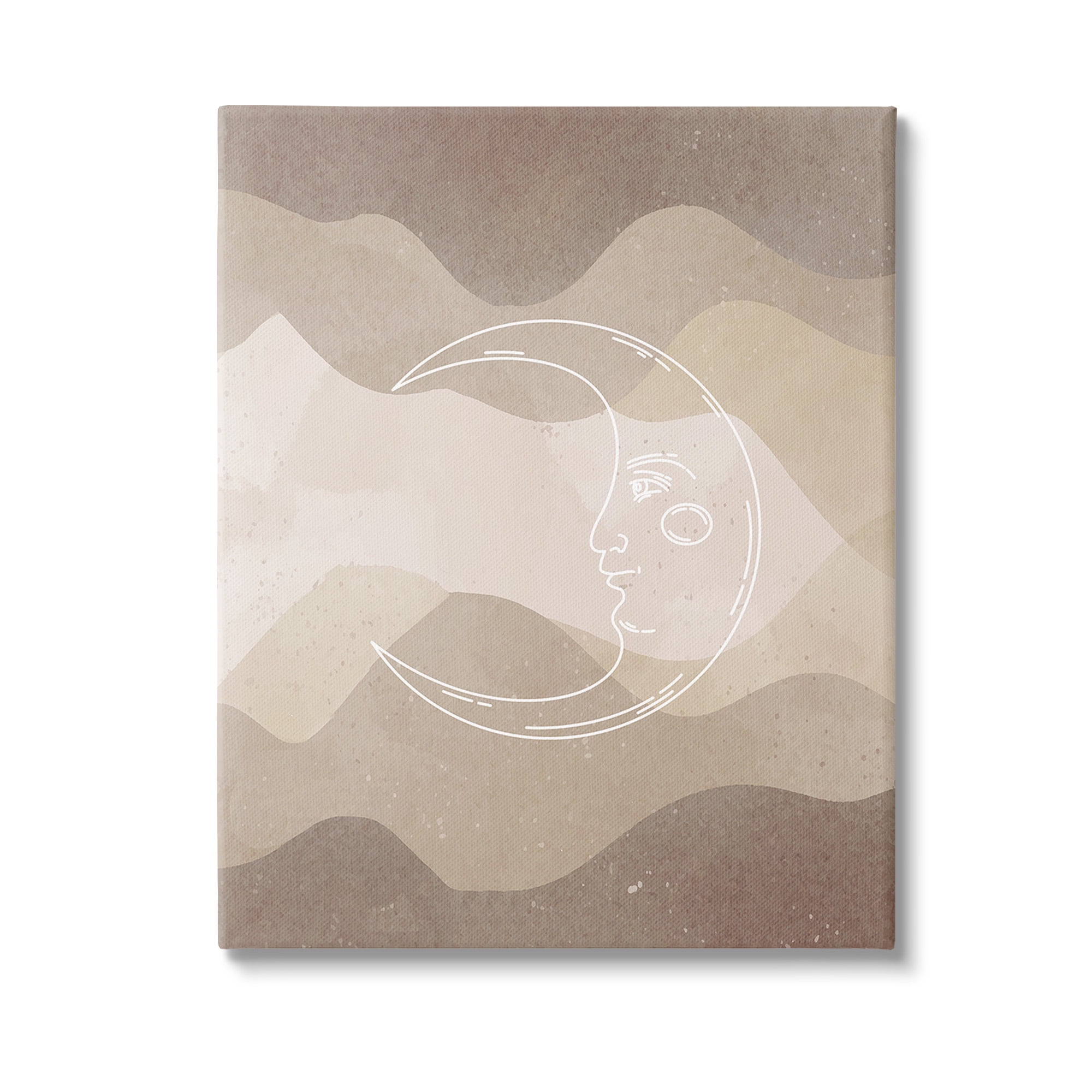 Stupell Industries Boho Celestial Moon Landscape Painting Gallery Wrapped Canvas Art Print Wall Art, 16 x 20