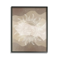 Stupell Industries Boho Celestial Sun Landscape Painting Black Framed Art Print Wall Art, 11 x 14