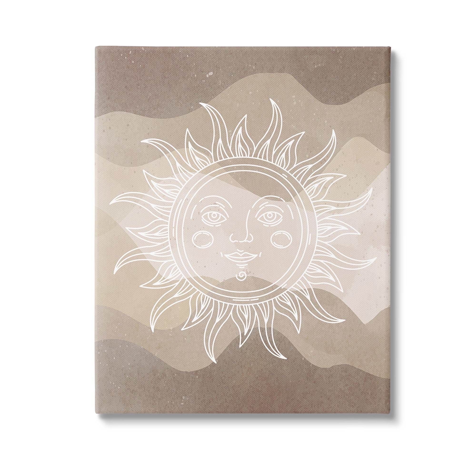 Stupell Industries Boho Celestial Sun Landscape Painting Gallery Wrapped Canvas Art Print Wall Art, 24 x 30