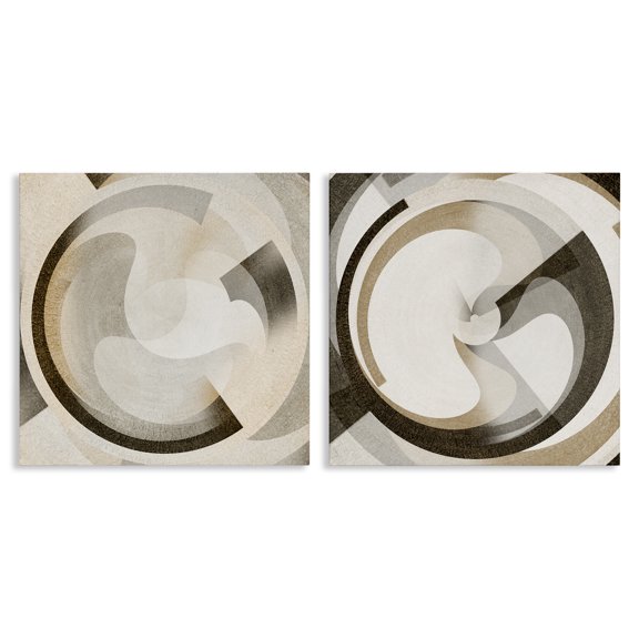 Stupell Industries Boho Centric Vortex Abstract Painting Wrapped Canvas Art Print Wall Art, 24 x 24, Set of 2