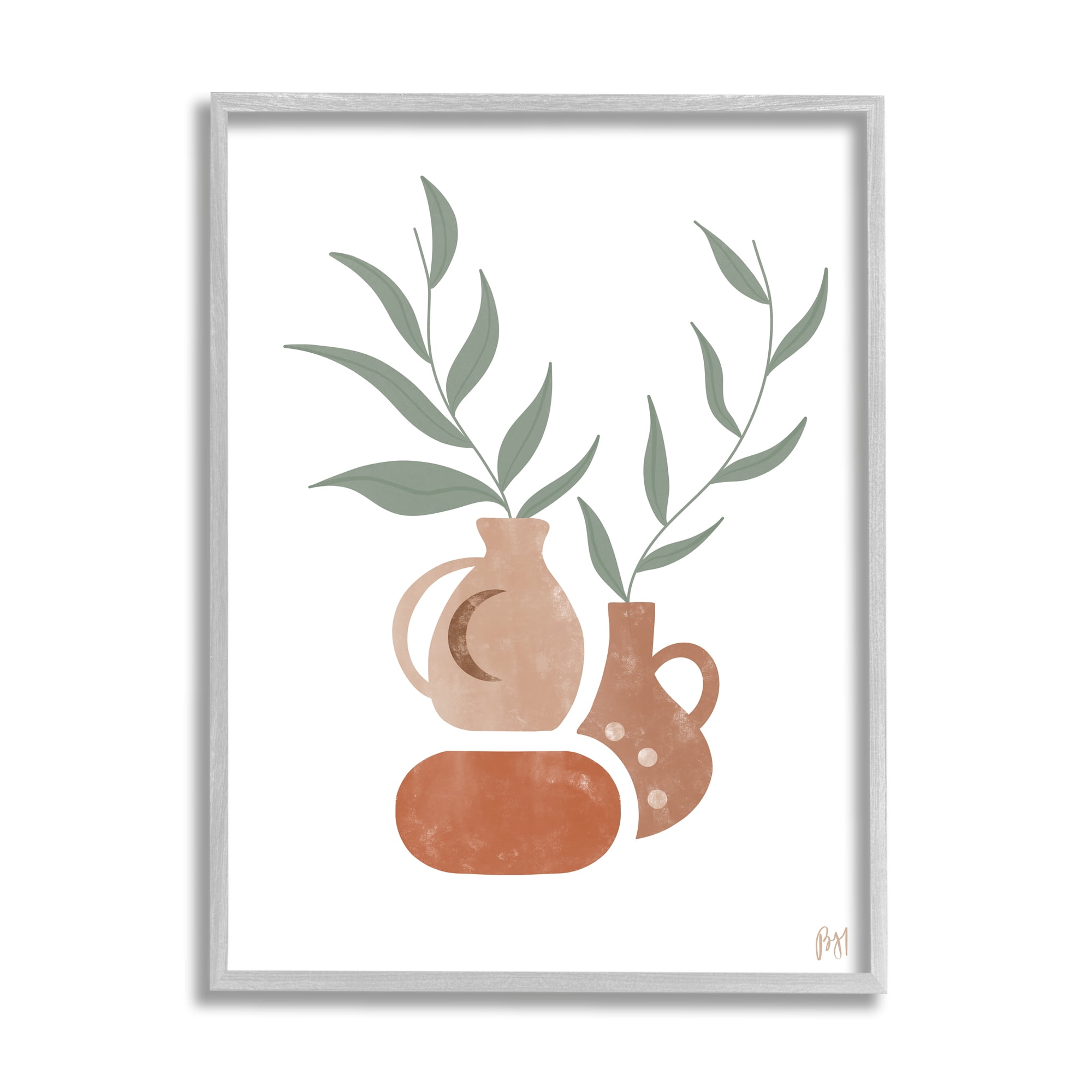 Stupell Industries Boho Ceramic Plant Still Life Modern Terracotta Illustration, 16 x 20, Design by Birch&Ink