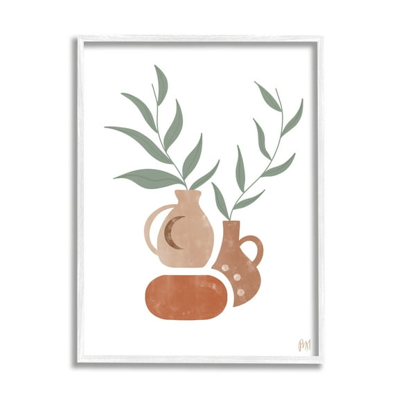 Stupell Industries Boho Ceramic Plant Still Life Modern Terracotta Illustration, 16 x 20, Design by Birch&Ink