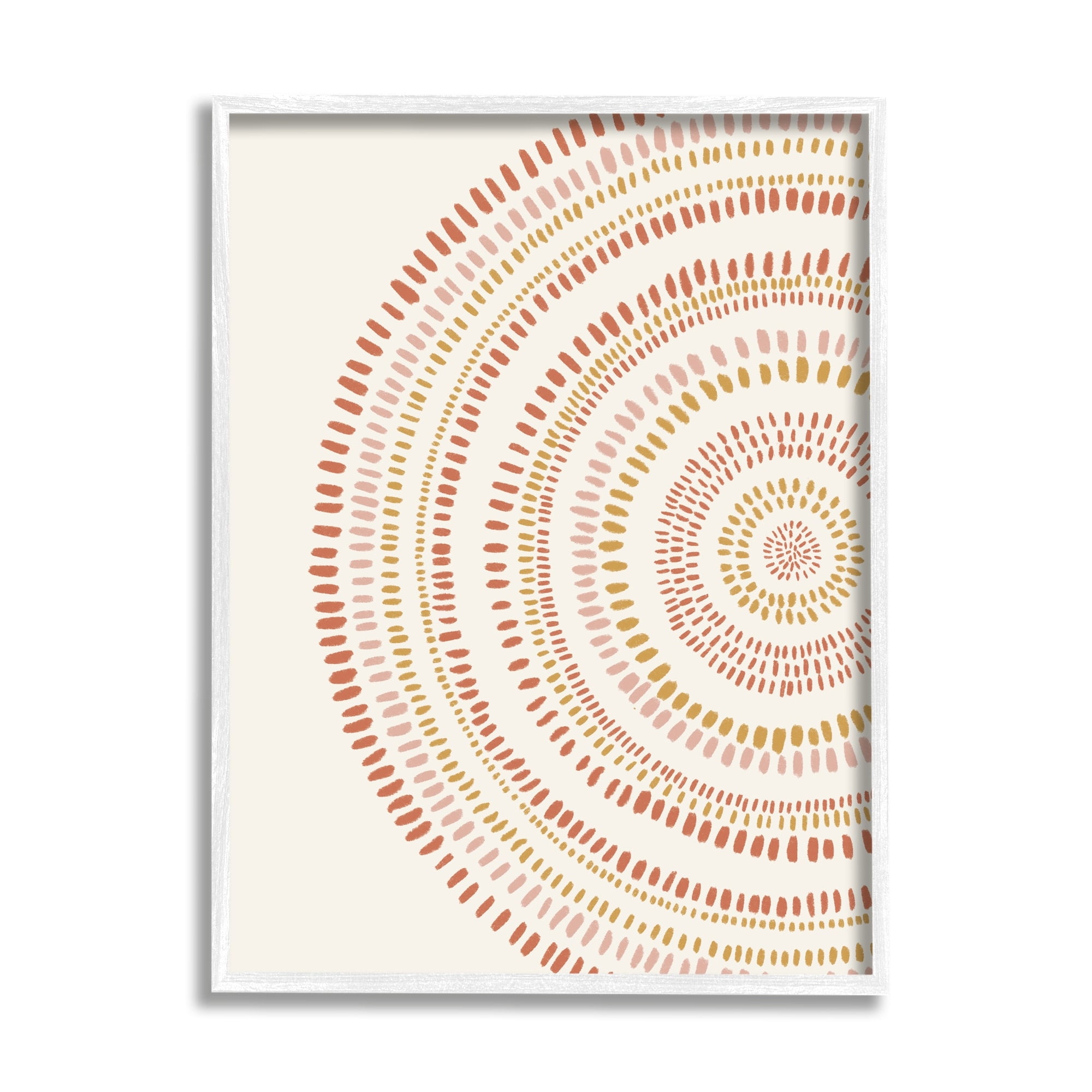 Stupell Industries Boho Circle Striped Pattern Abstract Red Yellow Tones, 16 x 20,Design by Nancy McKenzie