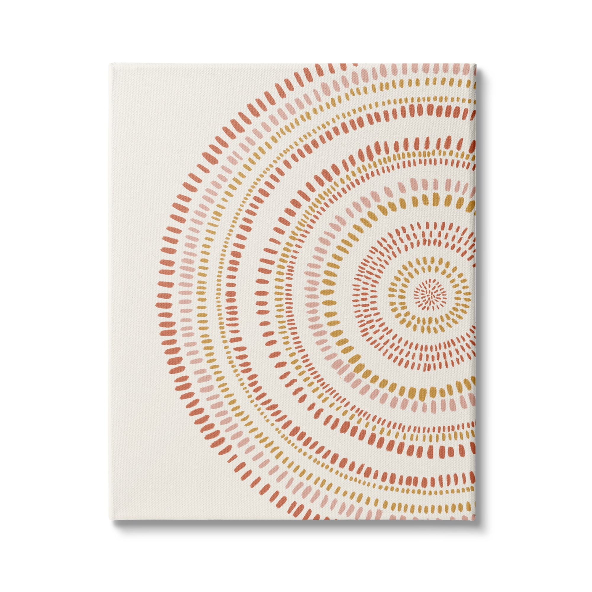 Stupell Industries Boho Circle Striped Pattern Abstract Red Yellow Tones, 16 x 20,Design by Nancy McKenzie