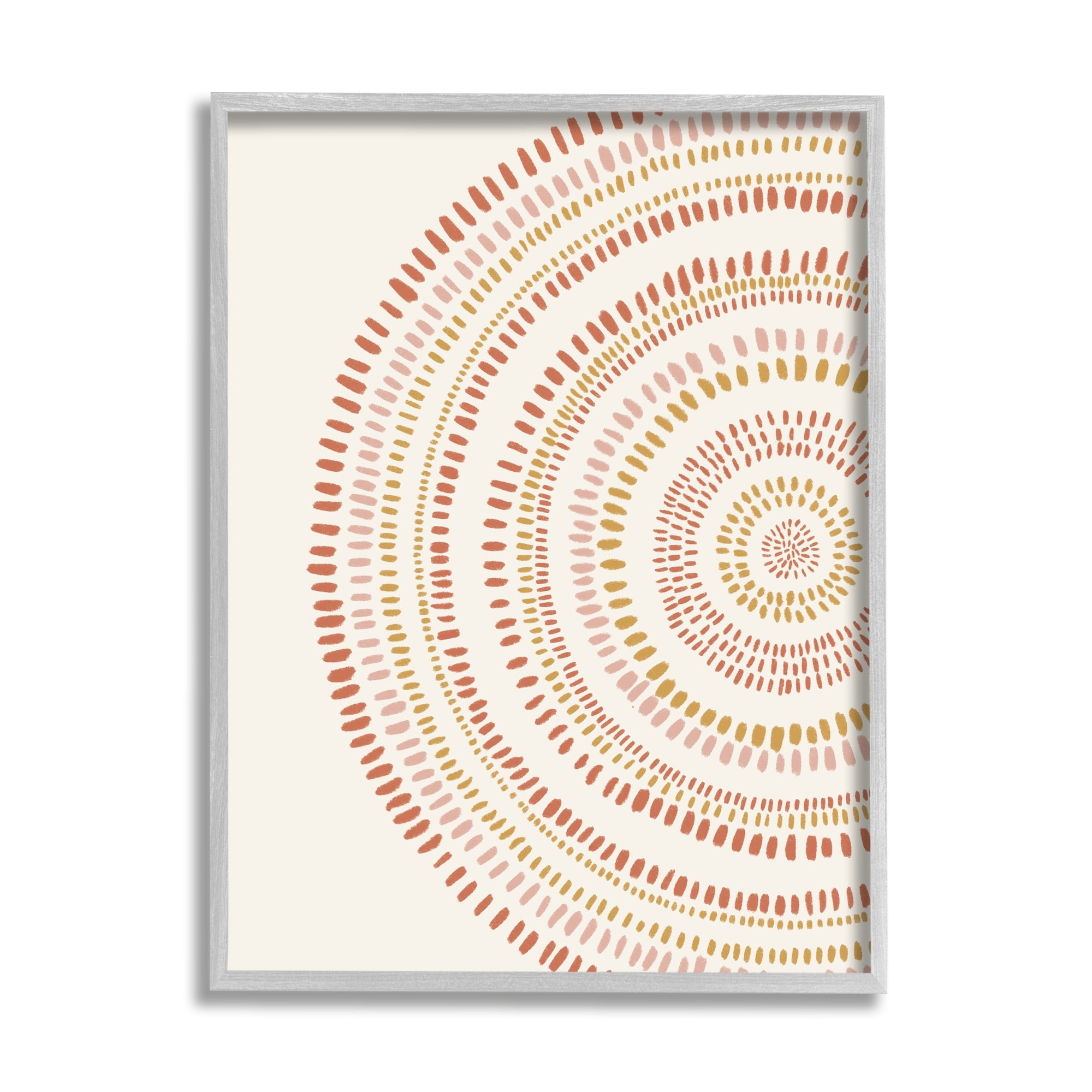 Stupell Industries Boho Circle Striped Pattern Abstract Red Yellow Tones, 16 x 20,Design by Nancy McKenzie
