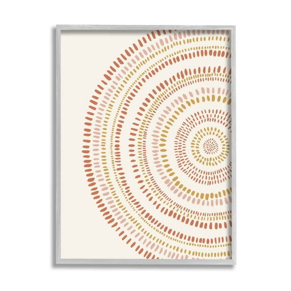 Stupell Industries Boho Circle Striped Pattern Abstract Red Yellow Tones, 16 x 20,Design by Nancy McKenzie