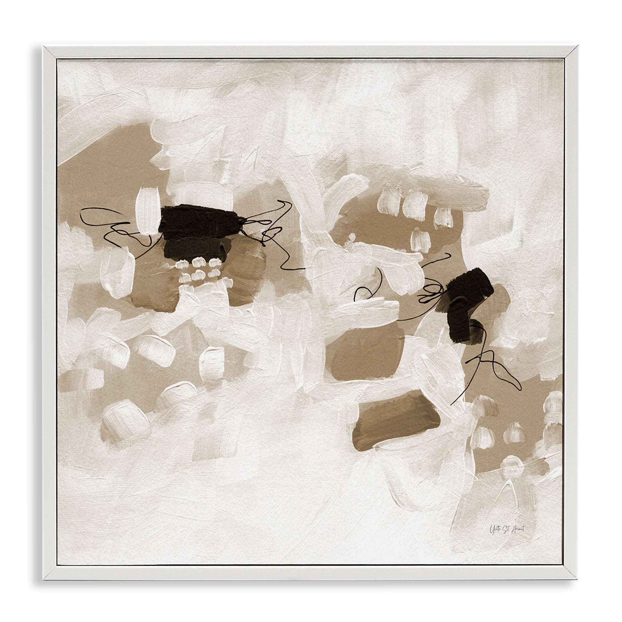 Stupell Industries Boho Classic Conservatory Abstract Painting White Framed Art Print Wall Art, 24 x 24