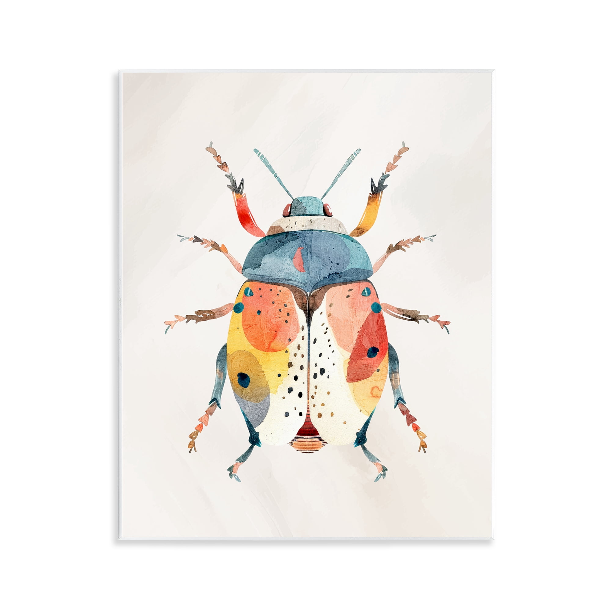 Stupell Industries Boho Colorful Beetle Wall Plaque Art, design by Kim Allen