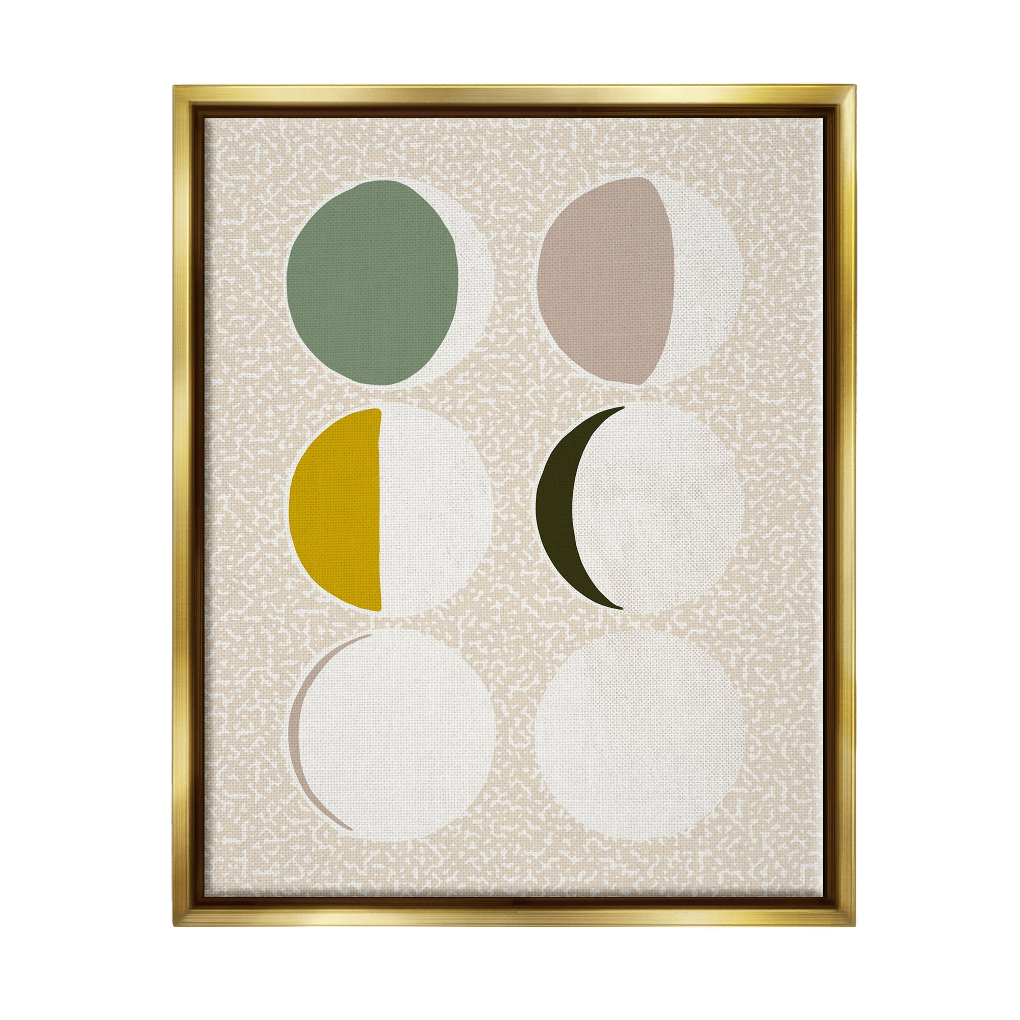 Stupell Industries Boho Contemporary Moon Phases Abstract Painting Gold Floater Framed Art Print Wall Art