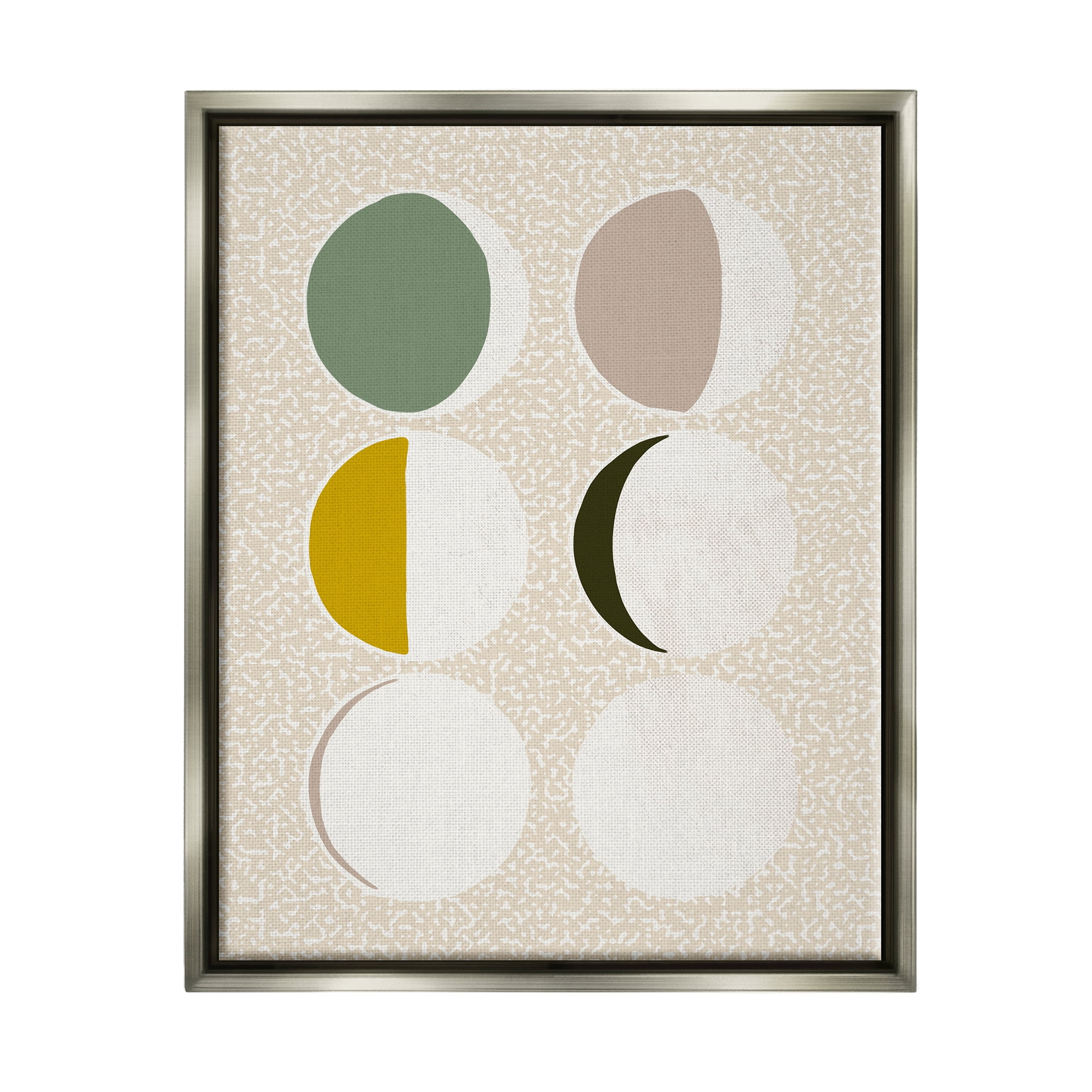 Stupell Industries Boho Contemporary Moon Phases Abstract Painting Gray Floater Framed Art Print Wall Art