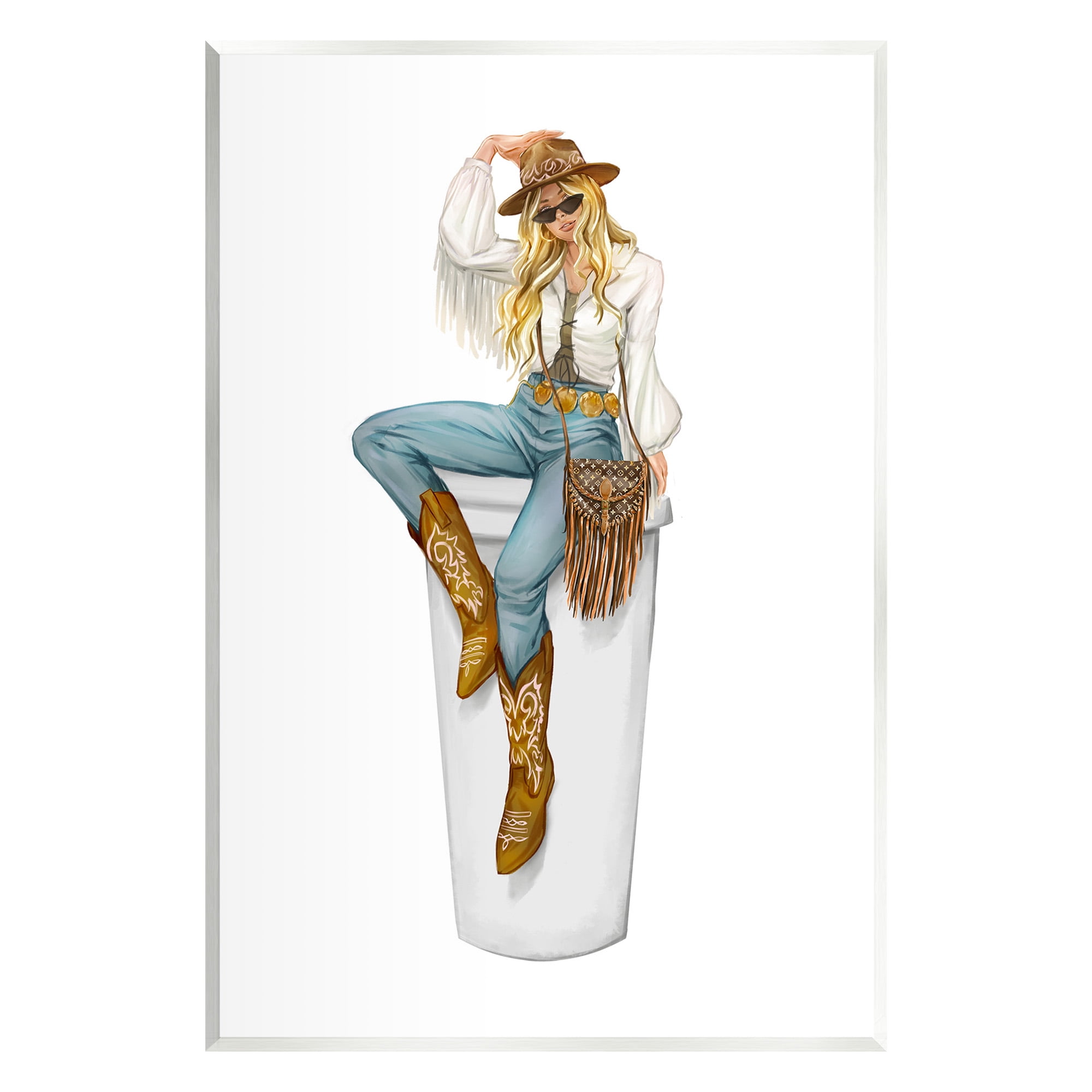 Stupell Industries Boho Cowgirl & Coffee Food & Beverage Painting Unframed Art Print Wall Art, 10 x 15