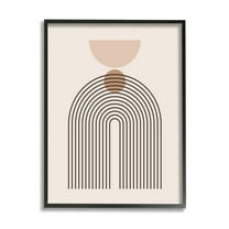 Stupell Industries Boho Cream Shapes Abstract Painting Black Framed Art Print Wall Art, 11 x 14