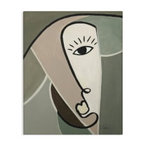 Stupell Industries Boho Cubism Face Abstract Painting Gallery Wrapped Canvas Art Print Wall Art, 16 x 20