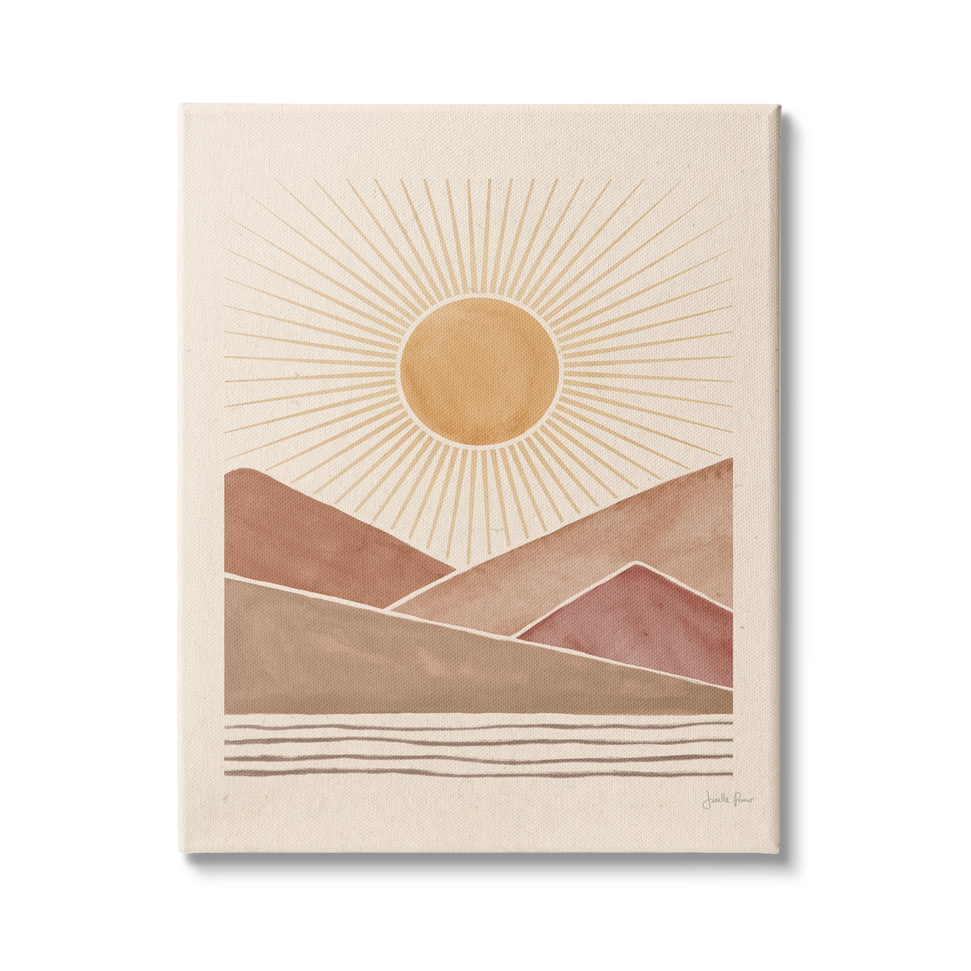 Stupell Industries Boho Desert Sunrise Vintage Landscape Geometric Shapes, 24 x 30,Design by Janelle Penner