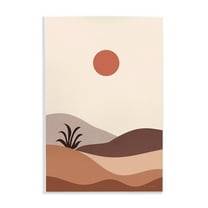 Stupell Industries Boho Desert with Plant Landscape & Nature Painting Unframed Art Print Wall Art, 10 x 15