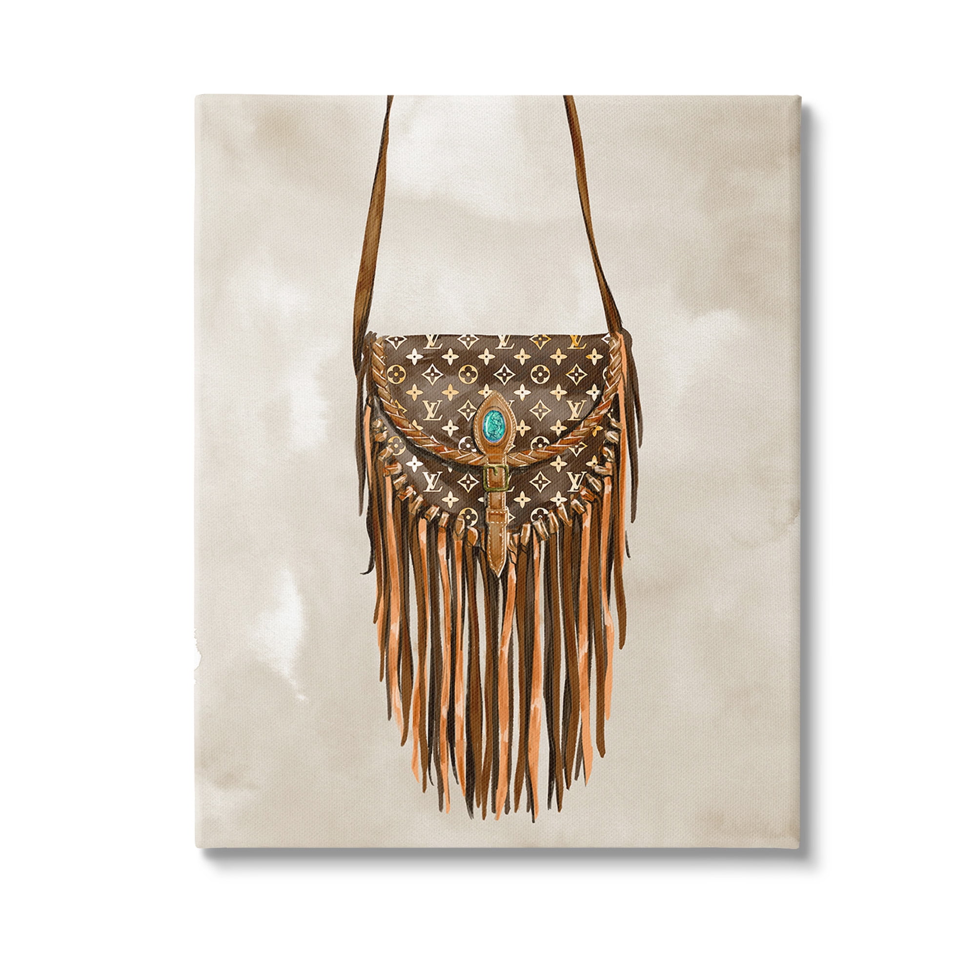 Stupell Industries Boho Designer Purse Beauty & Fashion Painting Gallery Wrapped Canvas Art Print Wall Art, 24 x 30