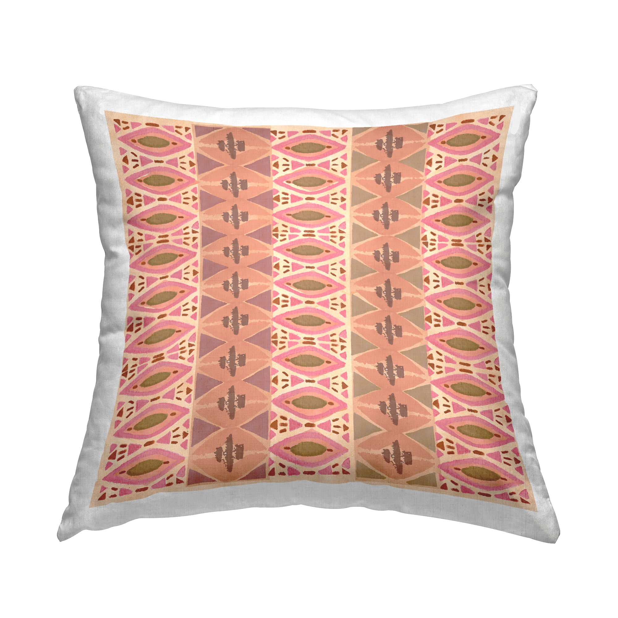 Stupell Industries Boho Diamond Shape Pattern Printed Throw Pillow Design by Flora Kouta