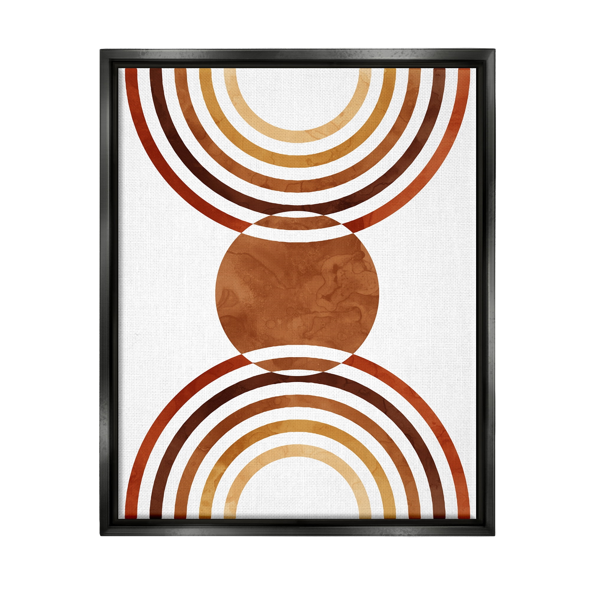 Stupell Industries Boho Earthy Arches Abstract Painting Black Floater Framed Canvas Art Print Wall Art, 25 x 31