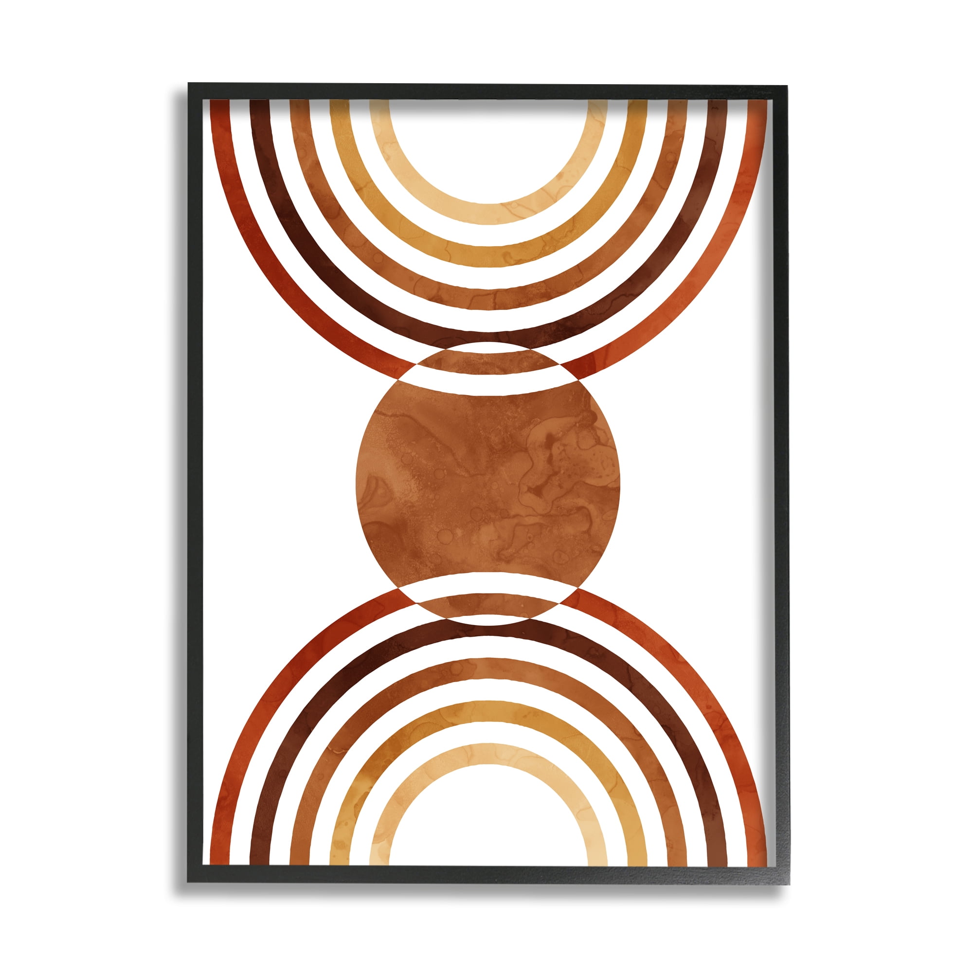 Stupell Industries Boho Earthy Arches Abstract Painting Black Framed Art Print Wall Art, 16 x 20