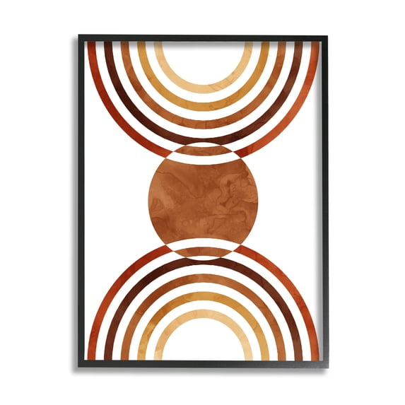 Stupell Industries Boho Earthy Arches Abstract Painting Black Framed Art Print Wall Art, 16 x 20