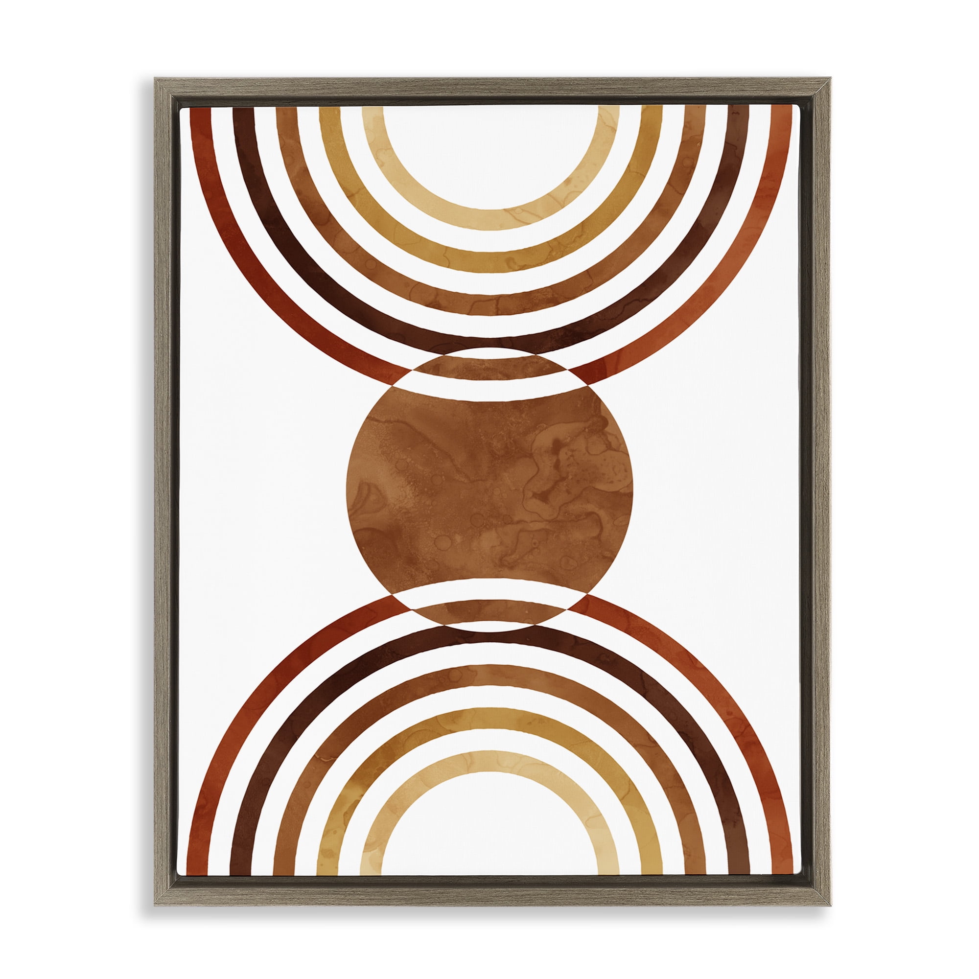 Stupell Industries Boho Earthy Arches Abstract Painting Brown Floater Framed Canvas Art Print Wall Art, 17 x 21