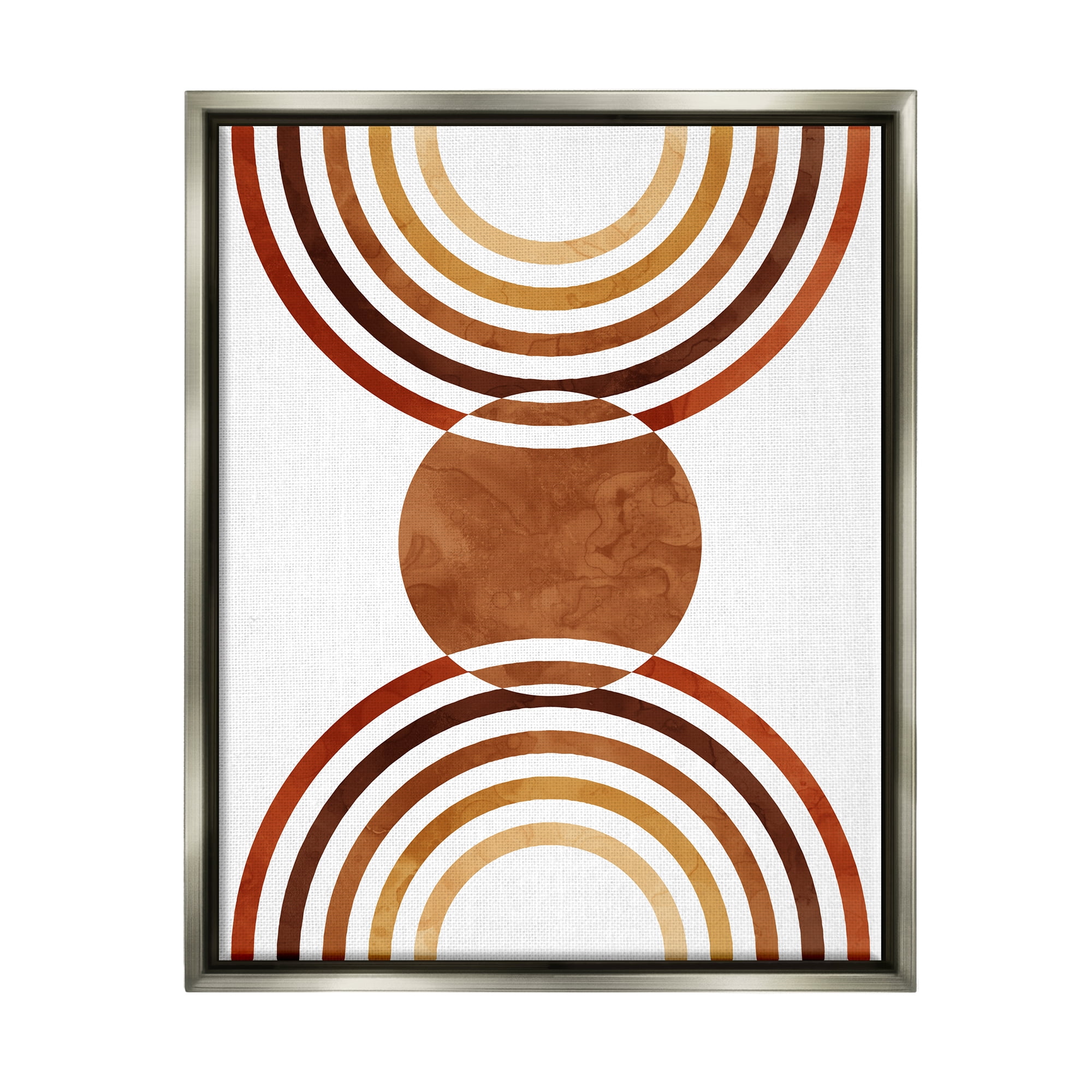 Stupell Industries Boho Earthy Arches Abstract Painting Gray Floater Framed Canvas Art Print Wall Art, 17 x 21