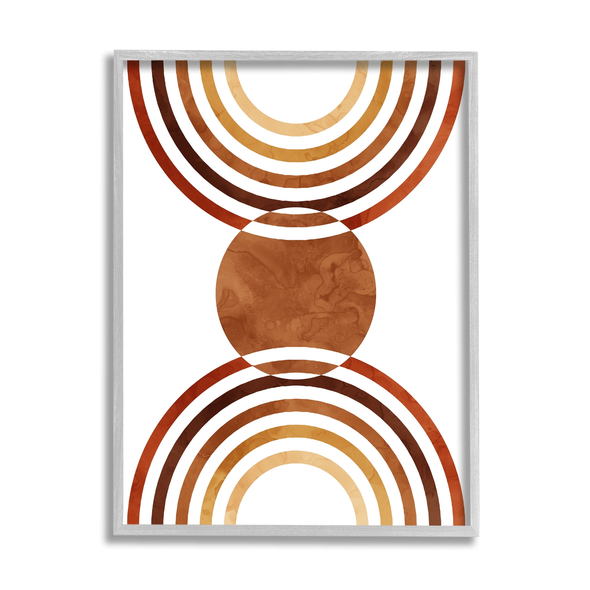 Stupell Industries Boho Earthy Arches Abstract Painting Gray Framed Art Print Wall Art, 24 x 30