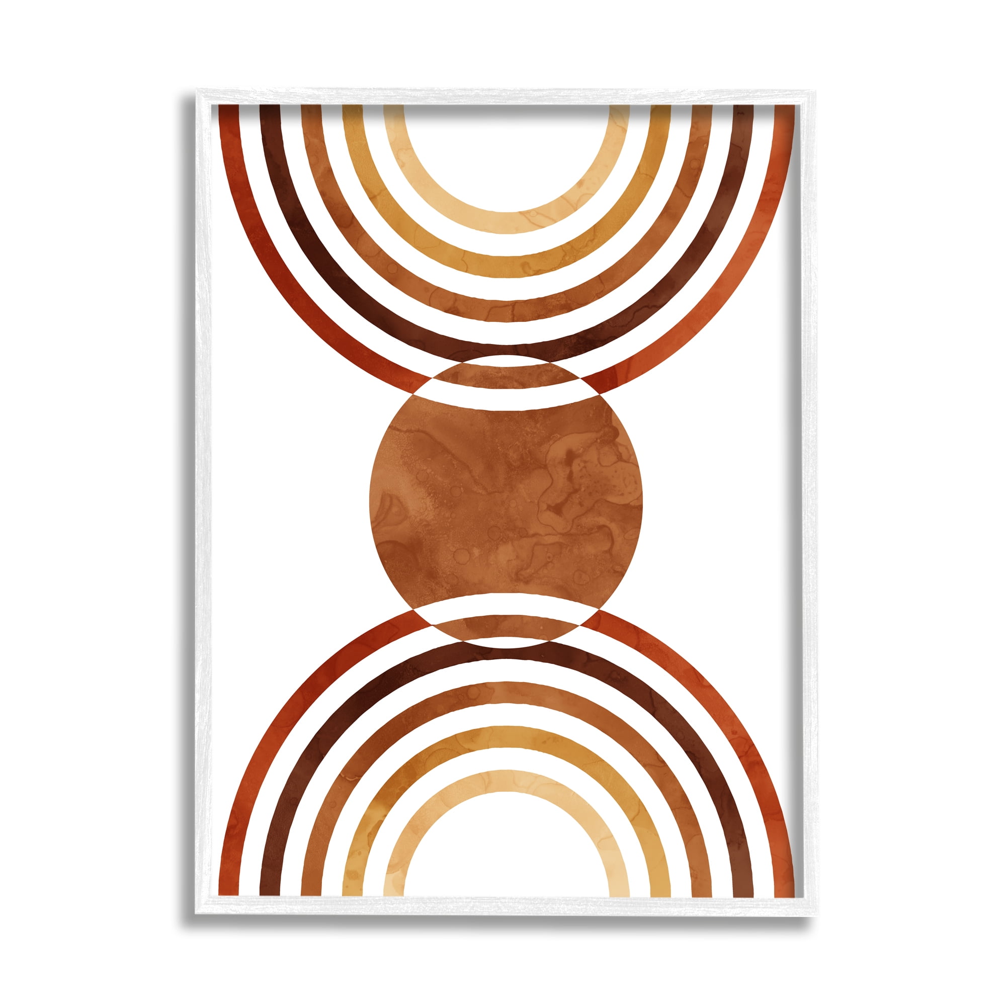 Stupell Industries Boho Earthy Arches Abstract Painting White Framed Art Print Wall Art, 16 x 20