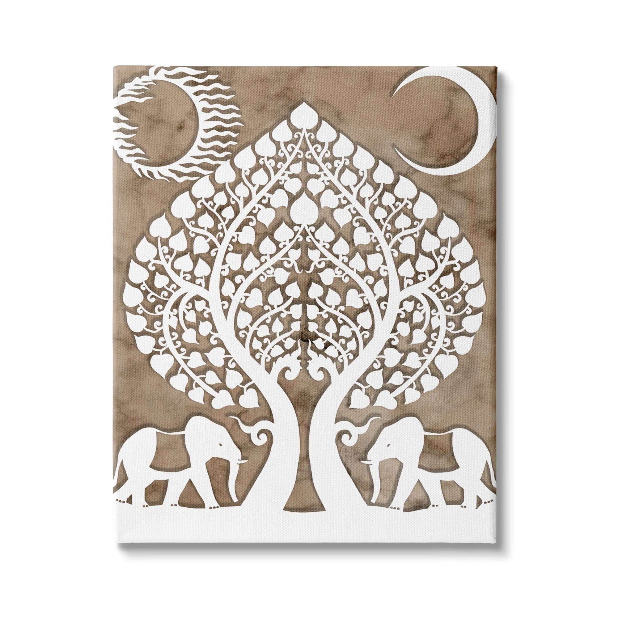 Stupell Industries Boho Elephants Tree of Life Abstract Sun Moon, 30 x 40,Design by Daphne Polselli