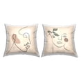 thumbnail image 1 of Stupell Industries Boho Female Portrait Line Drawing Plant Glam Beige, 18 x 7 x 18, Decorative Pillows, (Set of 2), 1 of 4
