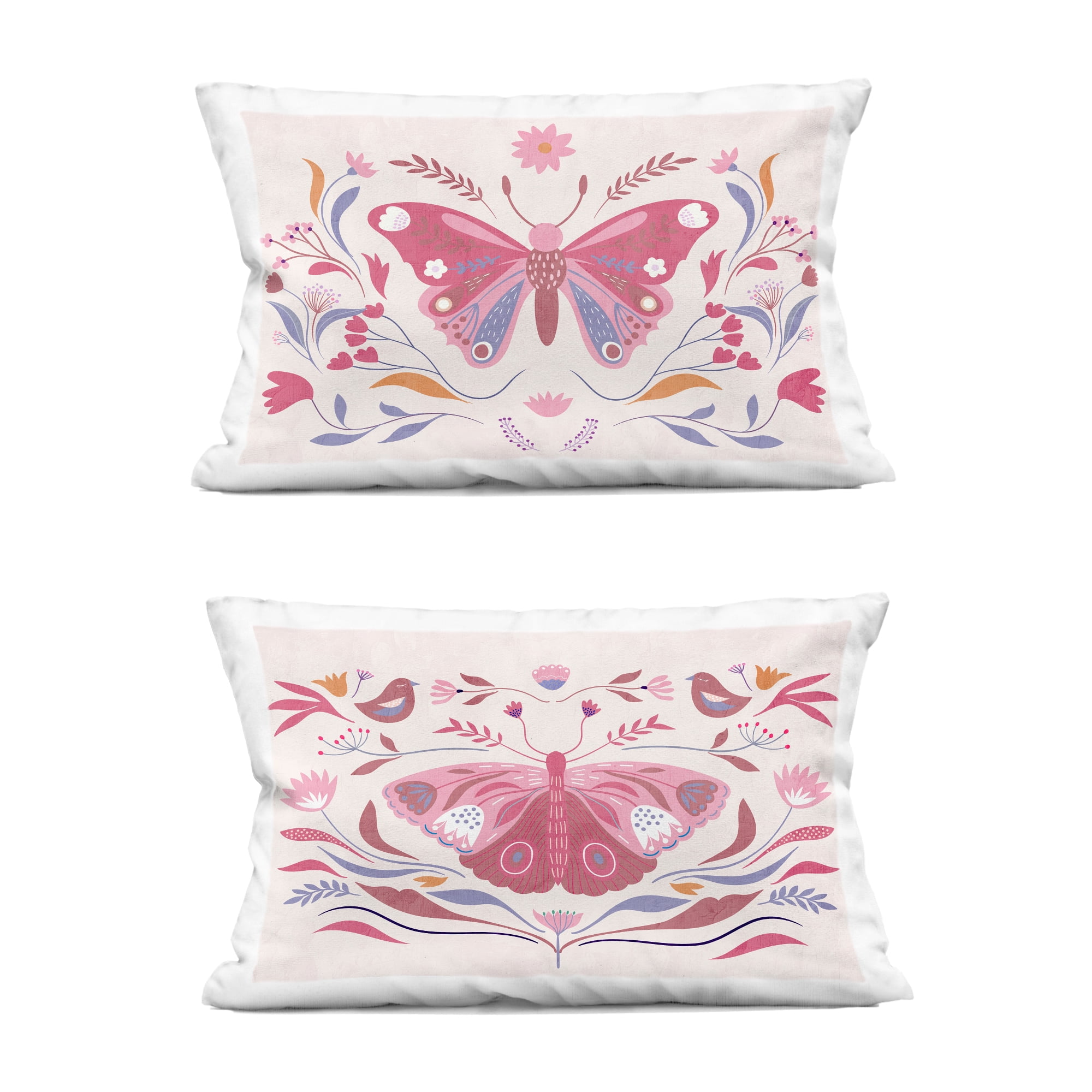 Stupell Industries Boho Folk Butterflies 2 Piece Decorative Printed Throw Pillow Set, design by Kim Allen
