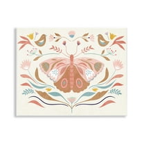 Stupell Industries Boho Folk Moth Insects Painting Unframed Art Print Wall Art, 14 x 11