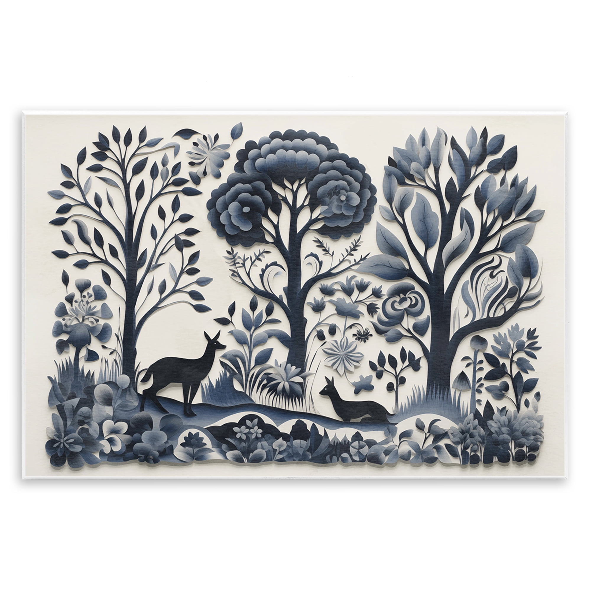 Stupell Industries Boho Forest Creatures Landscape Painting Unframed Art Print Wall Art, 19 x 13