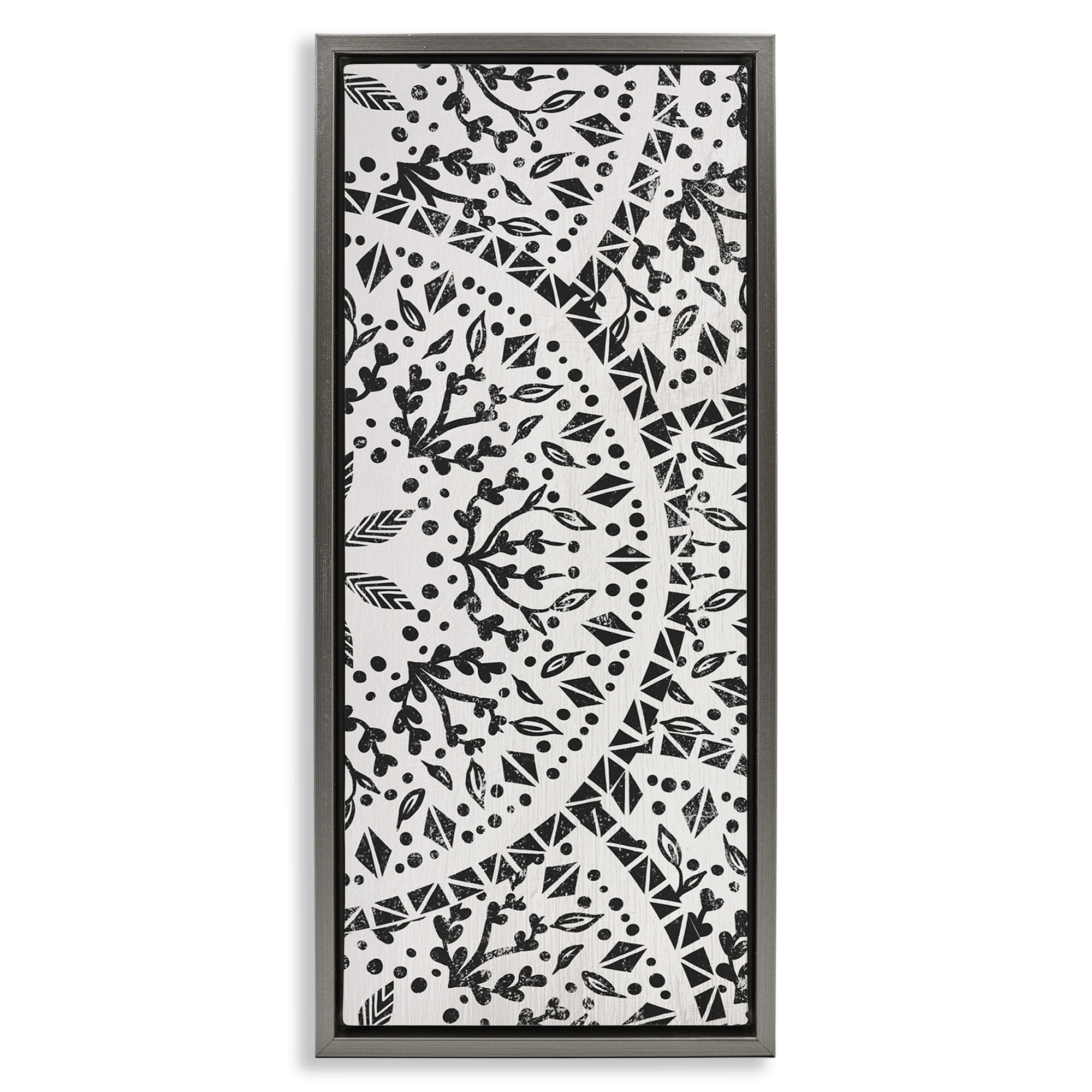 Gray and Black Abstract Pattern Canvas Art Print, 15 x 31