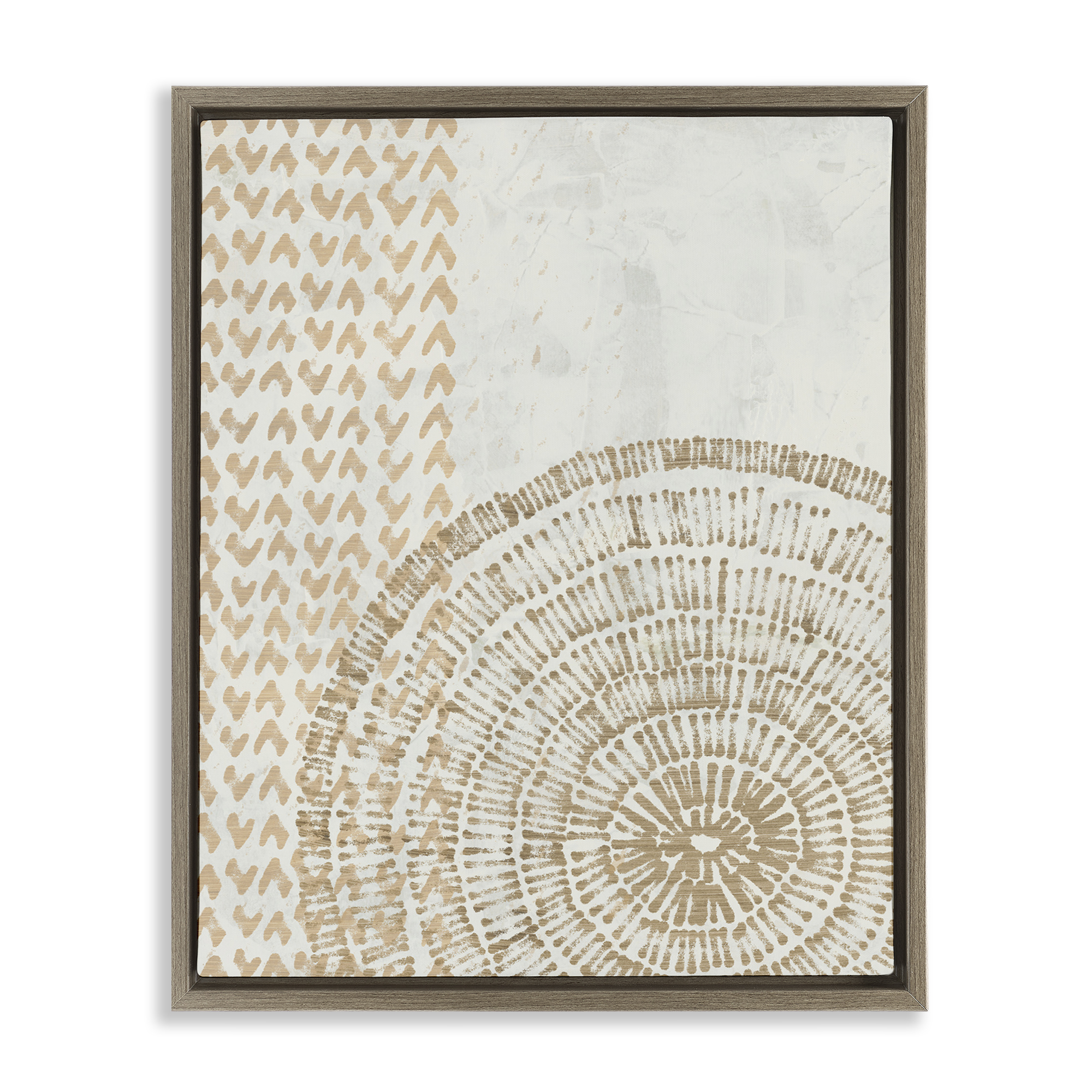 Stupell Industries Boho Fractal Patterns Abstract Painting Brown Floater Framed Canvas Art Print Wall Art, 17 x 21