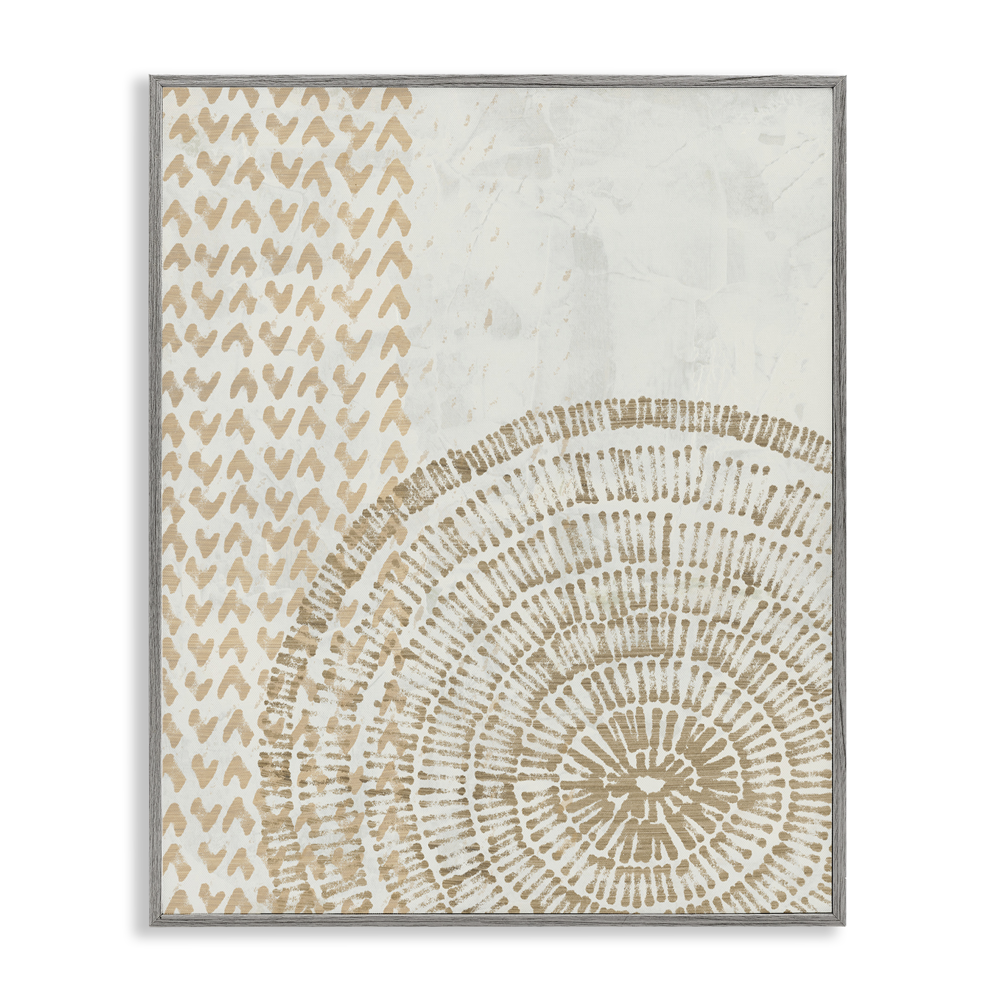 Stupell Industries Boho Fractal Patterns Abstract Painting Gray Framed Art Print Wall Art, 11 x 14