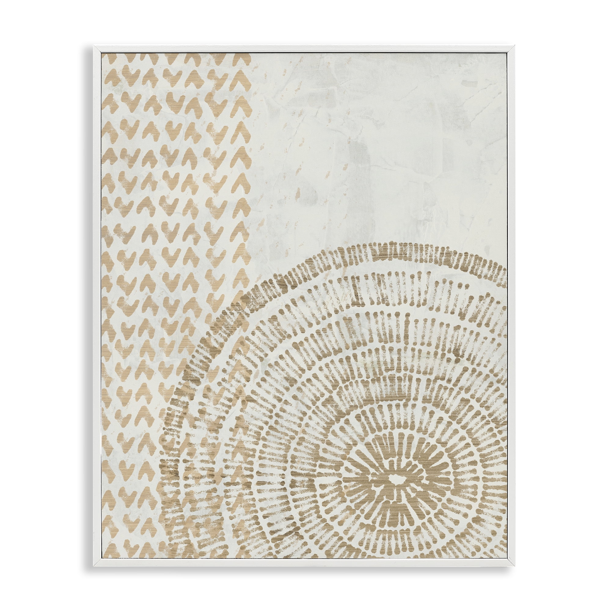 Stupell Industries Boho Fractal Patterns Abstract Painting White Framed Art Print Wall Art, 24 x 30